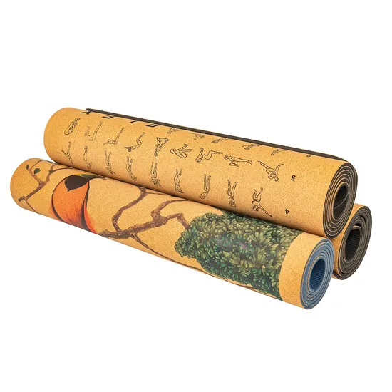 SSD New Arrival Eco Friendly Custom Print Anti Slide Private Label Exercise Organic Cork Yoga Mat 