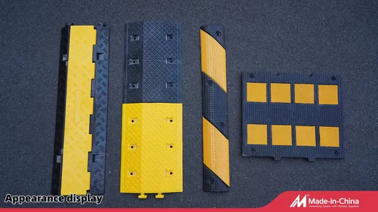 500*100*20mm Yellow and Black Durable Rubber Speed Bump 