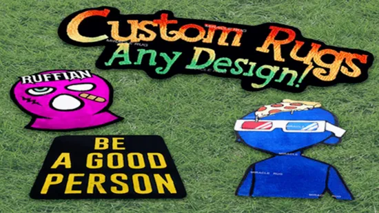 Designer 3D Tufted Cartoon Logo Rug Floor Capet Custom Outdoor Front Anime Rug Door Mat 